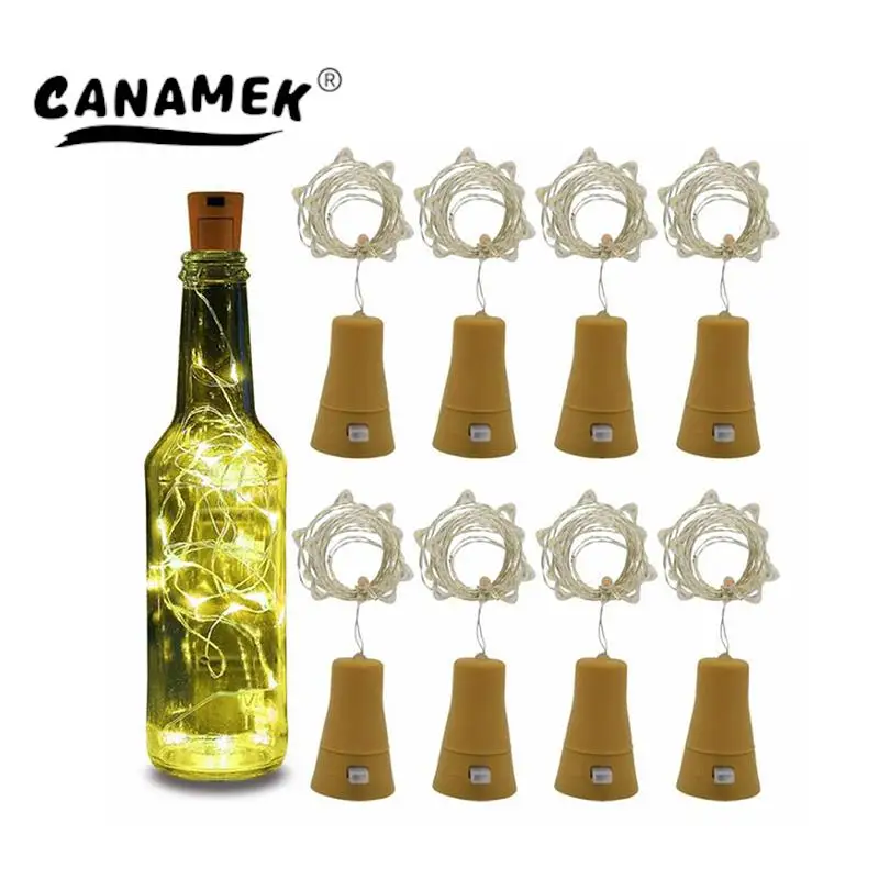

Solar Energy Wine Bottle Lights LED Strings Copper Wire Colorful Fairy Lights String For Party Wedding Home Decorations 1pcs