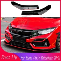 for honda civic 10th hatchback si 2020 2021 car front bumper lip spoiler splitter diffuser detachable body kit cover guard