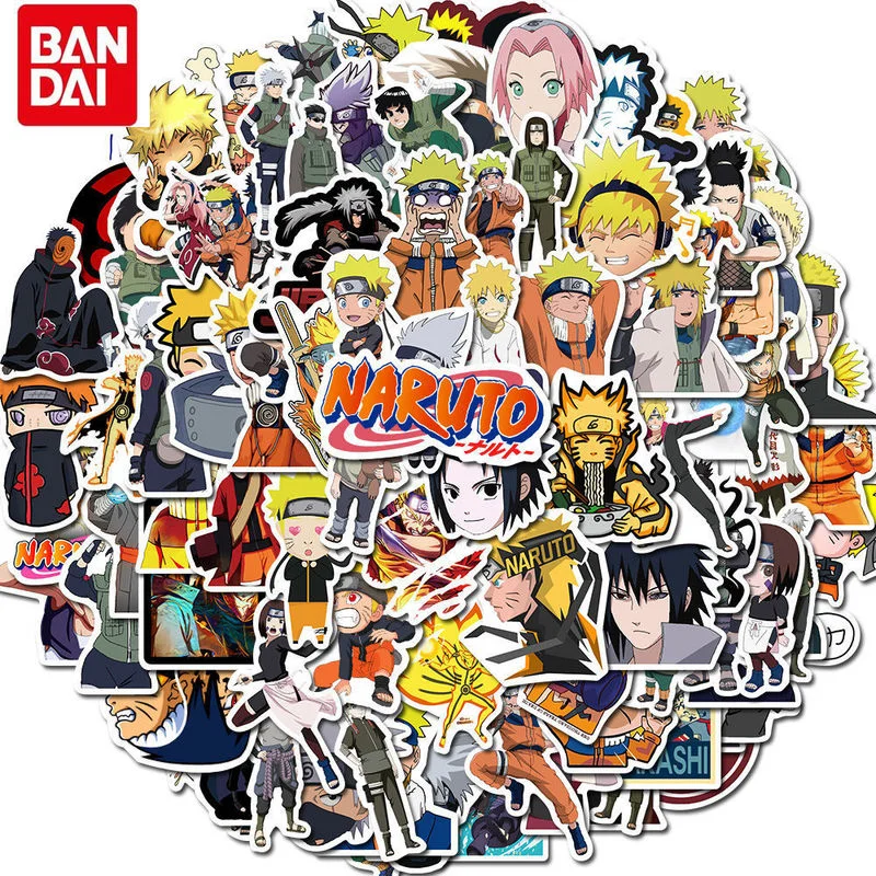 Bandai Naruto Cartoon Stickers Anime Graffiti Waterproof Stickers Notebook Computer Phone Cases Journal DIY Decorations Kid Toys