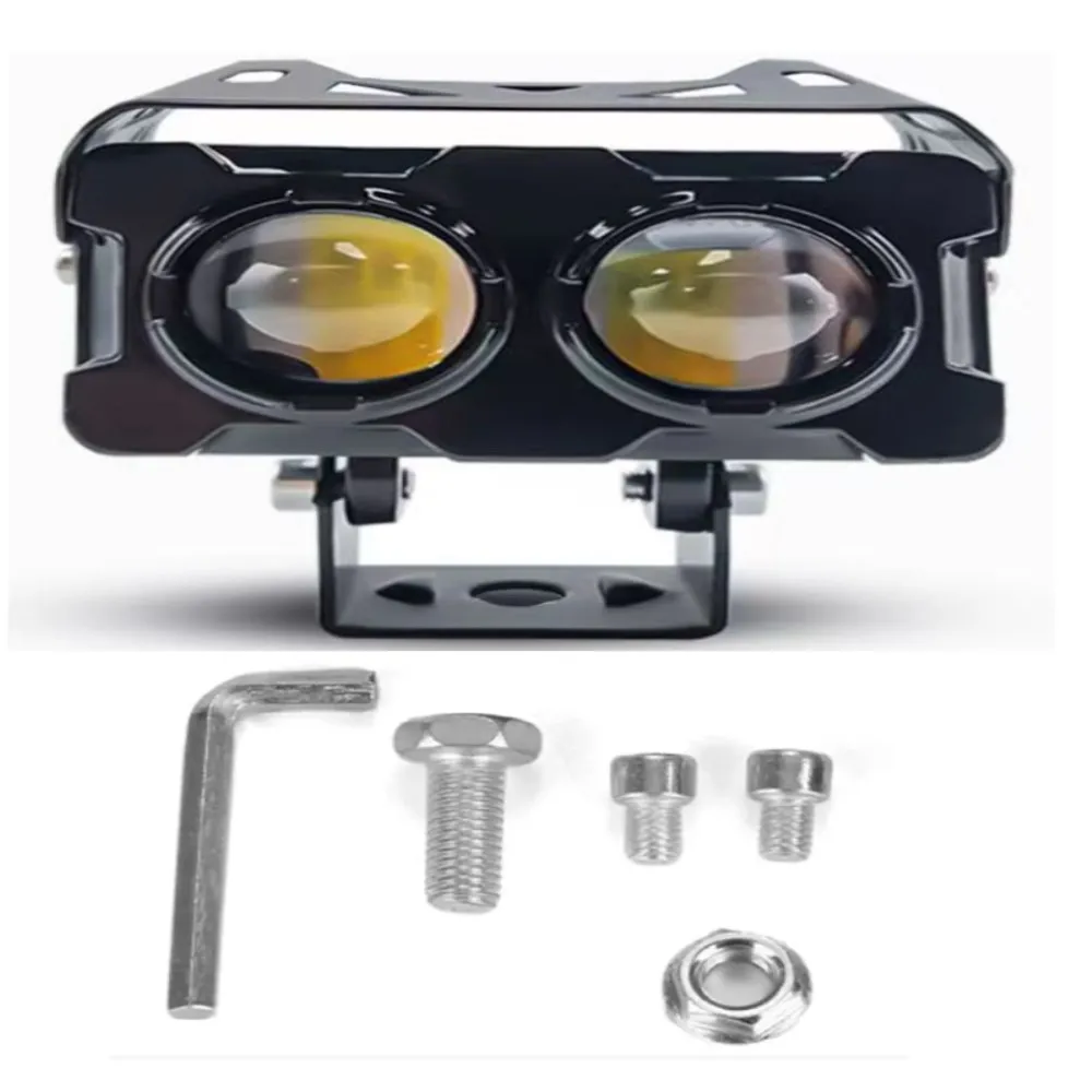 Прожектор для мотоцикла DC12-80V Вспомогательные фары с 2 линзами Передние