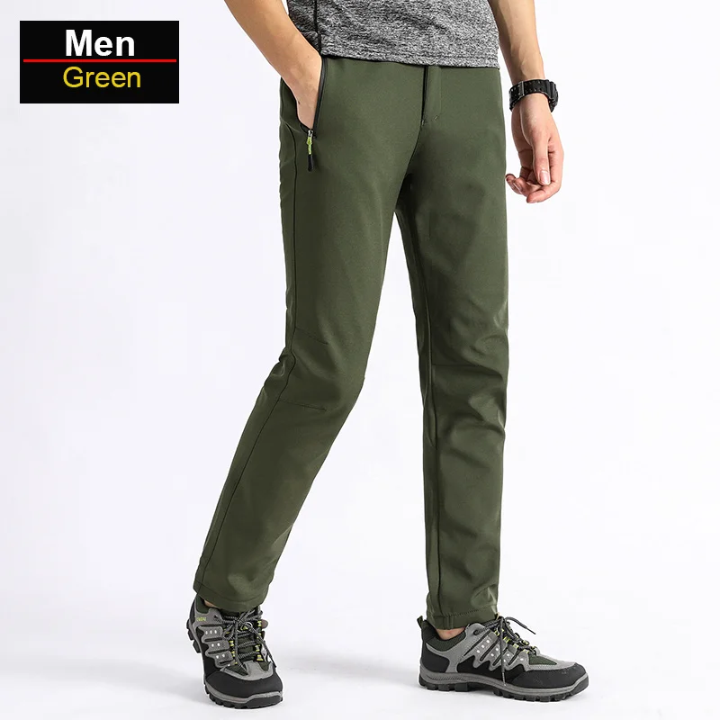 

Fleece Waterproof Hiking Men Autumn Winter Men's Softshell FleeceTrousers Camping Climbing Running Outdoor Pants