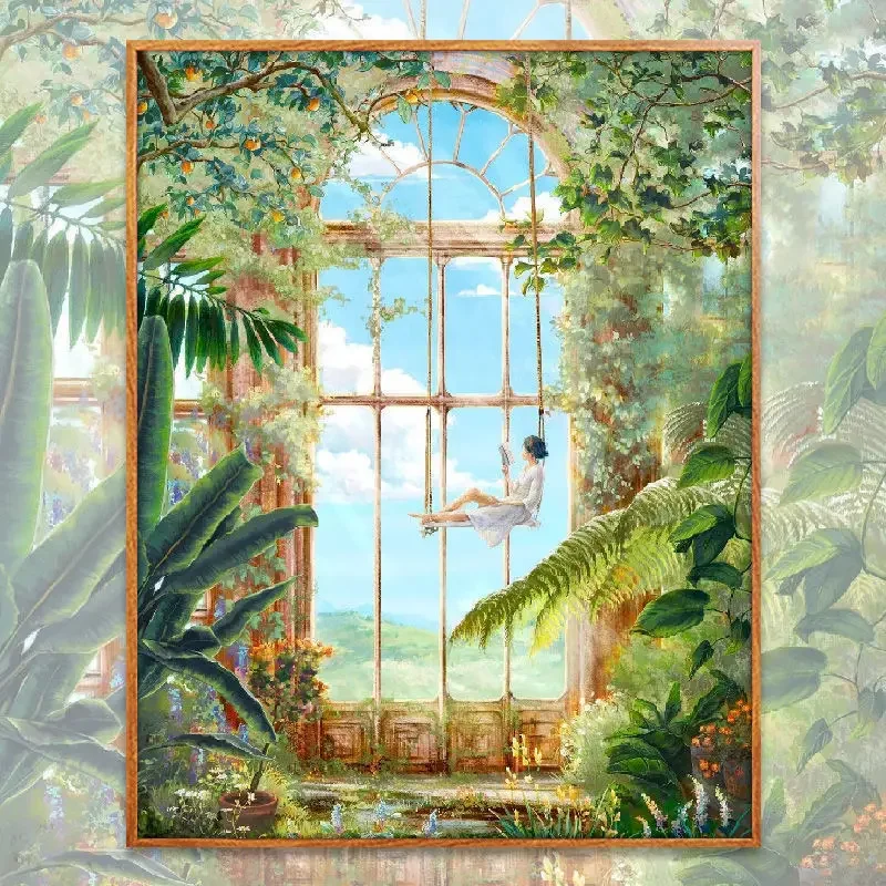 

06424880 Digital oil painting art oil mountain art oil painting living room floor decorative painting