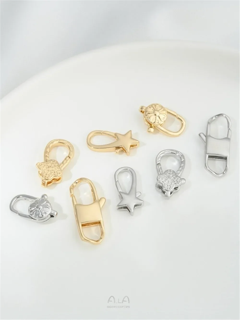 14 К позолоченная прочная пряжка-лобстер с пятиконечной звездой пружинная пряжка