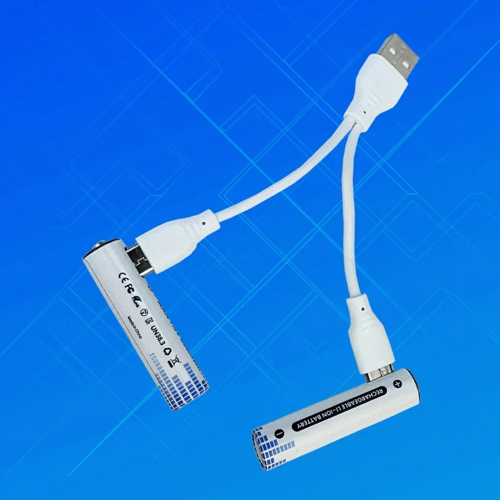 Перезаряжаемая литиевая батарея AAA 1 5 в МВт/ч быстрая зарядка через USB