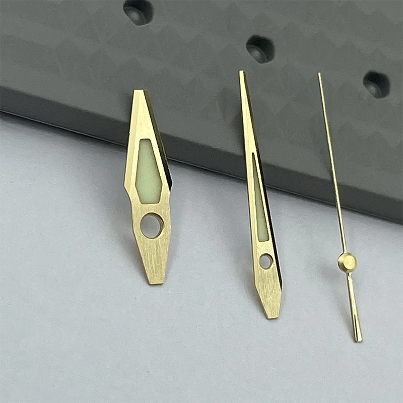 High-End Quality Stainless Steel/Golden Color Watch Hand Super Green Luminous Flat Top Second Needle Fit NH35/36/7S26 Movement