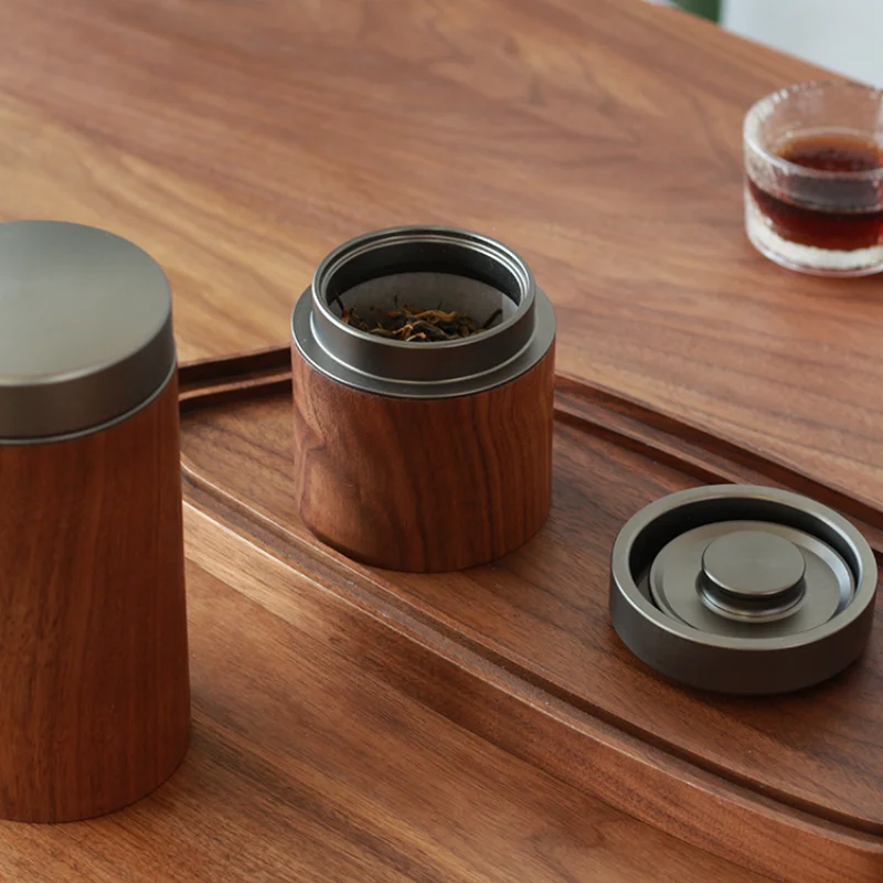 Чайная банка премиум-класса Новая китайская маленькая чайная корзина из черного