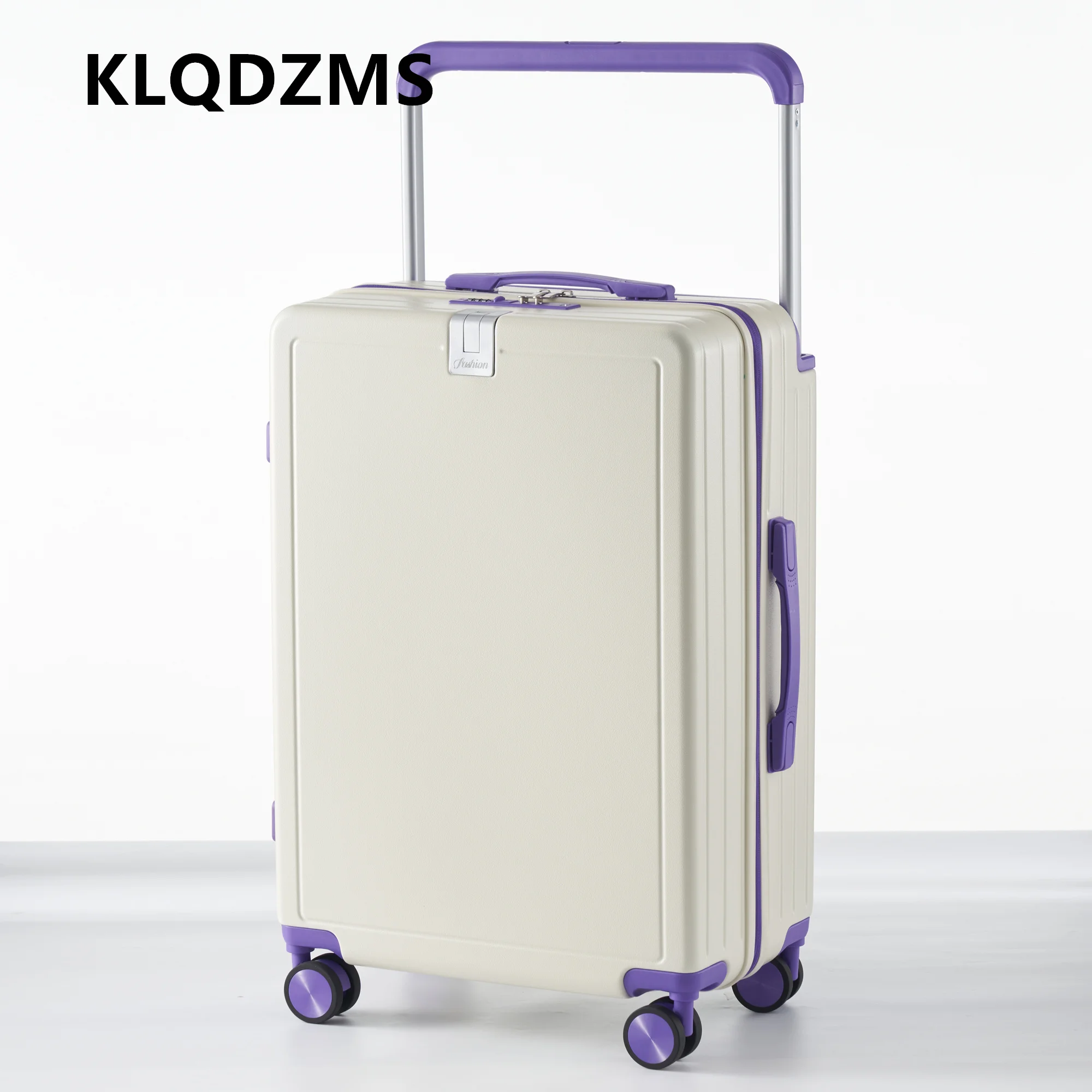 Фото Чемодан на колесиках KLQDZMS 20/22/24/26/28 дюймов с молнией, многофункциональный, большой емкости, с кодовым замком №3