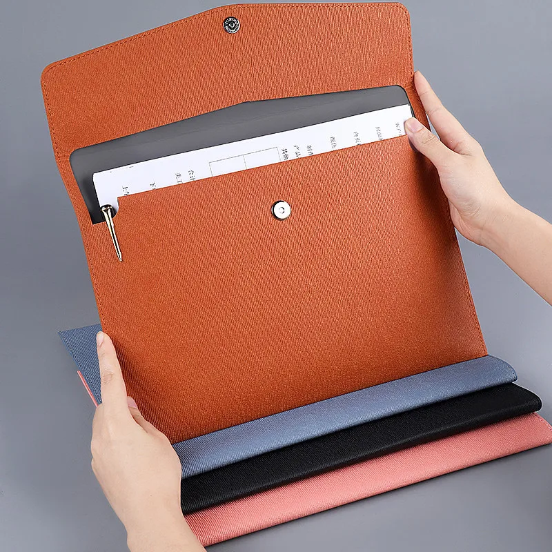 

Stylish and Simple Business Document Bag Double-Layer Snap-Type Multi-color Optional Multi-functional Multi-layer Briefcase