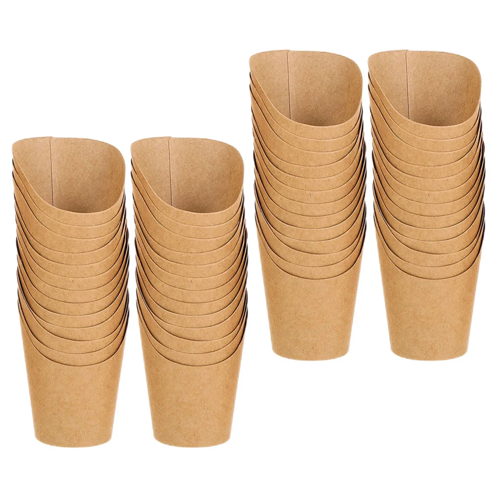 

50 Pcs Ice Cream Cup Take-out Snack Boxes Sandwich Disposable Container Packing Cups French Fries Holders