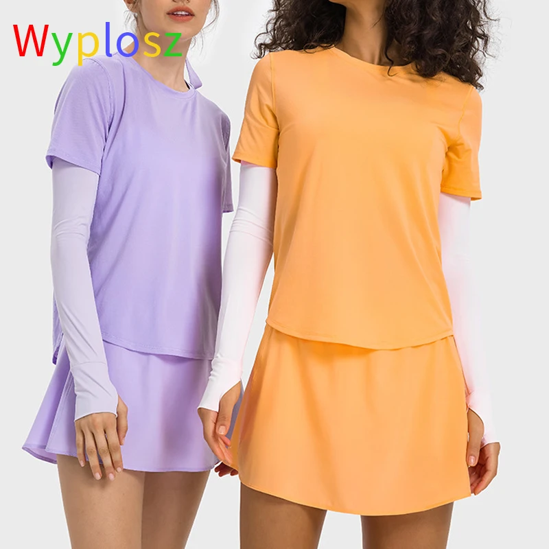 Wyplosz Gym Women Yoga T-Shirts Fitness Comfortable Activewear Outdoor Water-Cooled Vest Absorption Classic Round Neck Curved