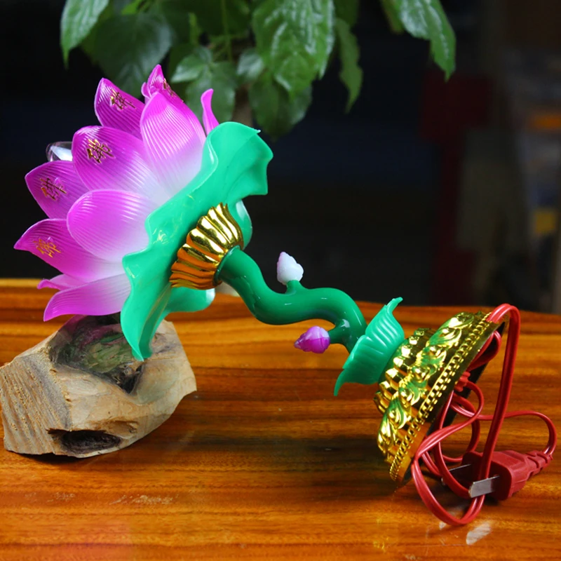 Лампа Lotus Lamp Buddha Changming Qiangshen for Guanyin Бытовая вилка-in весветильник