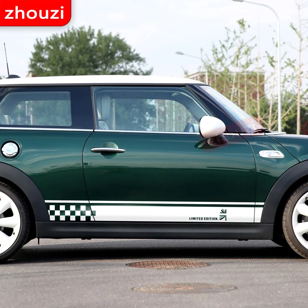

Union Jack Lattice Flag Door Side Stripe Skirt Body Decal Stickers for MINI Cooper R50 R52 R53 R56 R57 F56 R60 Accessories