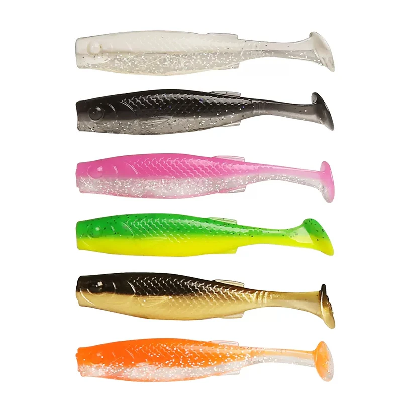 

20pcs/lot Shad Worm Soft Bait 50mm 60mm 70mm T Tail Jigging Wobblers Fishing Lure Tackle Bass Pike Aritificial Silicone Swimbait