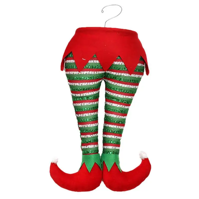 

Christmas Elf Stuffed Legs | Elf Legs for Christmas Decorations | Christmas Elf Stuffed Legs Stuck Tree Topper Decorations -Ch