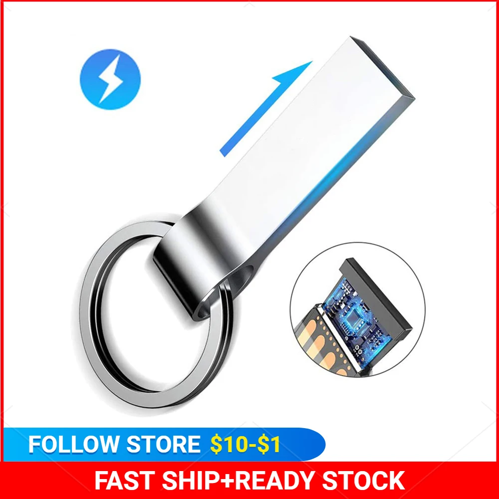 

1Pc Waterproof Pen Drieve 128GB USB Flash Drive Flash memory stick pendrive 4gb 8gb 16gb 32gb metal usb stick 64 gb flash drive