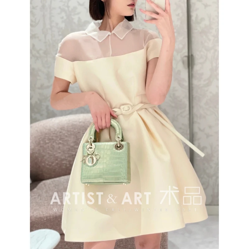 

【Provide label】High Quality 2022 Summer Women Fashion Runway Beach Holiday Solid Color Real Silk Dress