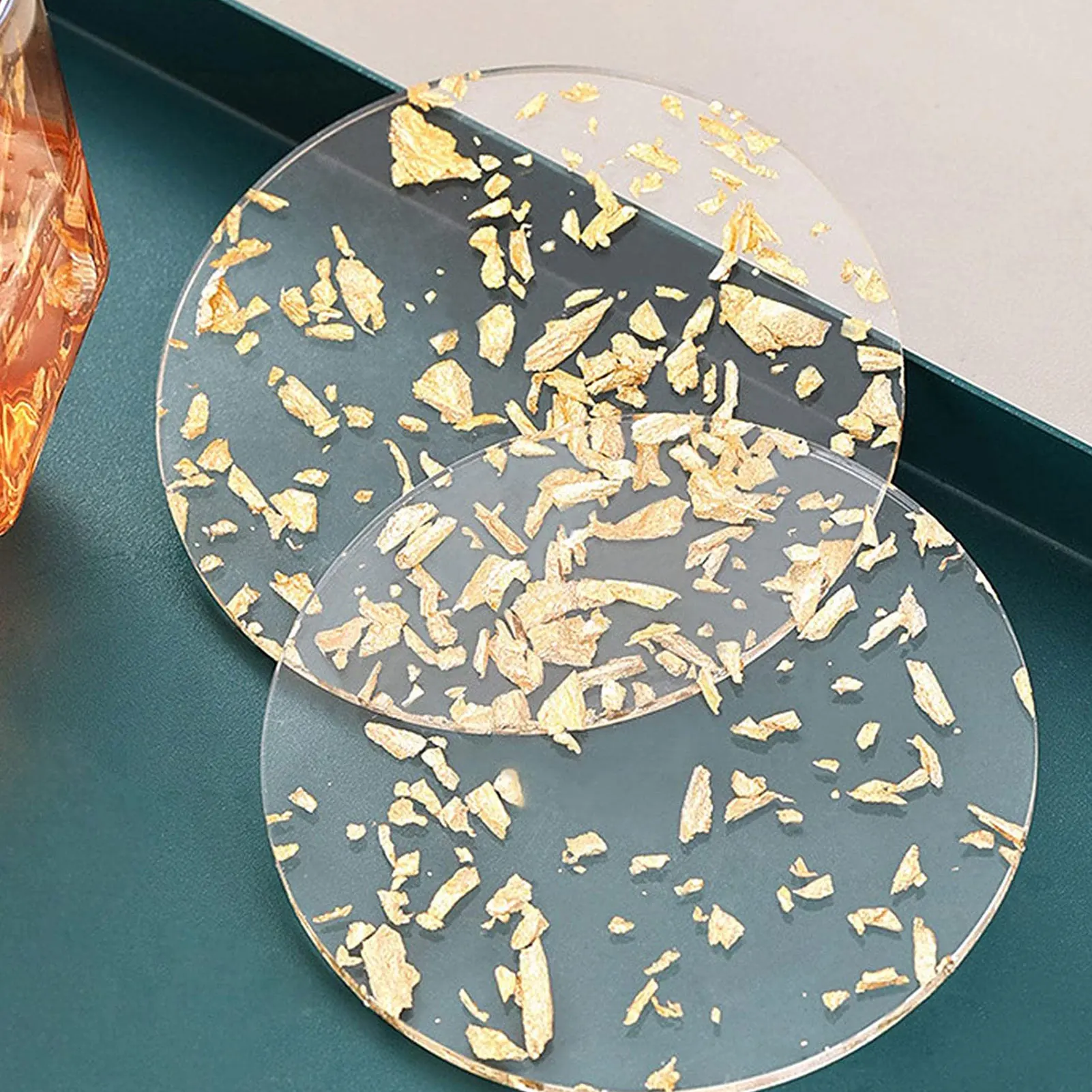 Подставка из акриловой золотой фольги теплоизоляционный коврик для стола