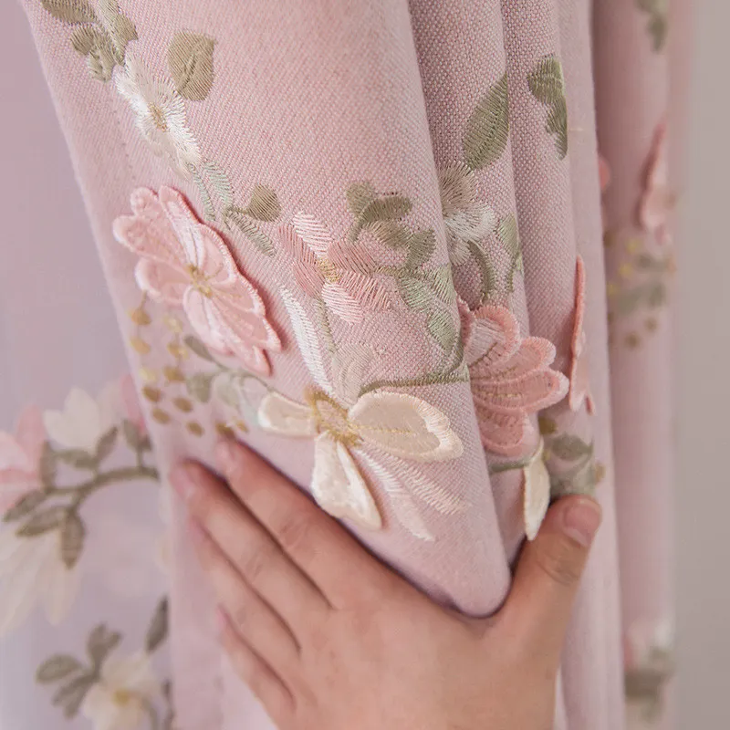

Modern Relief Embroidery Window Curtains for Living Room Bedroom Tulle Room Darkening Fabric Window Curtain 1 Panel Customize