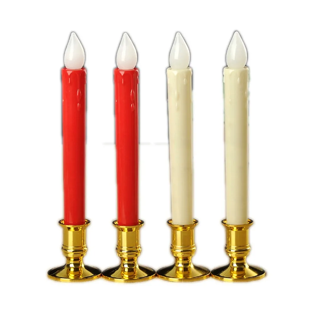 

1 Pair Of Candle Base Traditional Shape Taper Standard Candle Holders Candlestick Dinner Decor For Electronic Candles