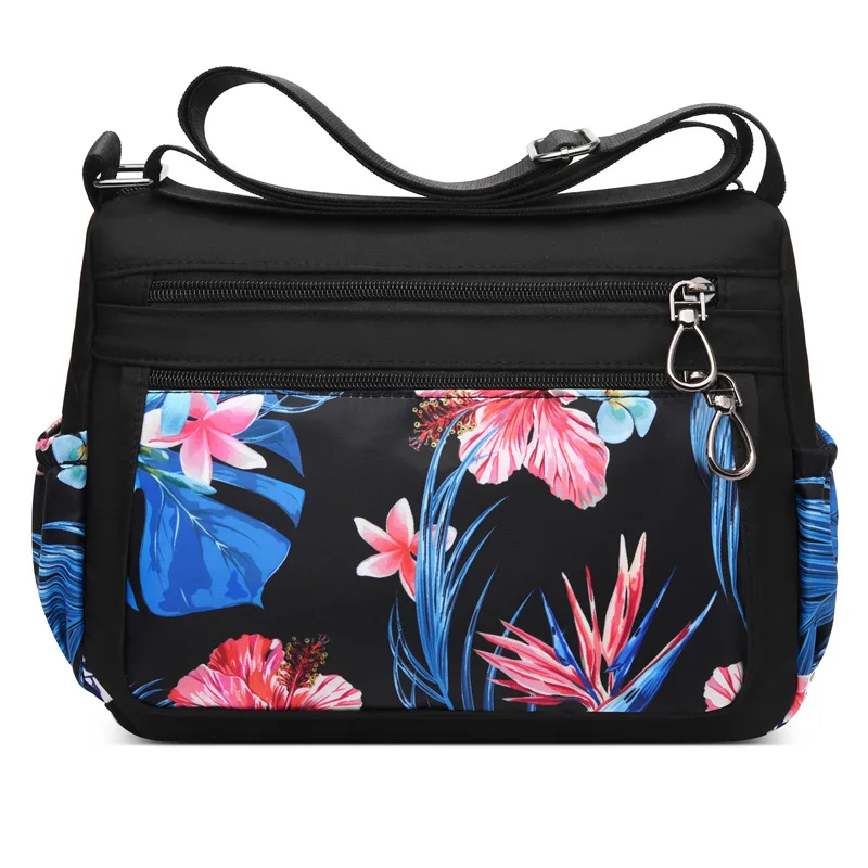 

Waterproof Oxford Shoulder Bag Floral Printing Women Messenger Bag Lightweight Leisure Crossbody Bag 2022 Cute Fresh Mother Bag