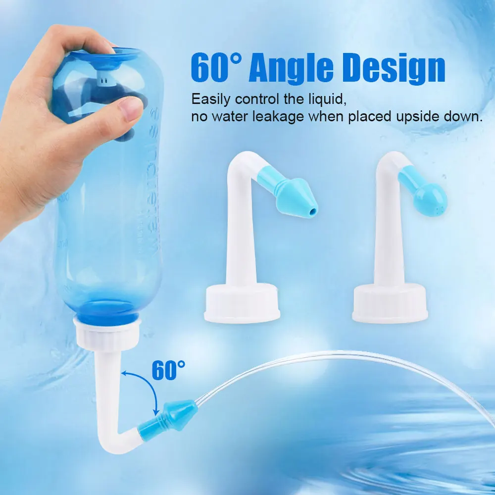 1set 300ML Nasal irrigator Nasal Rinse Bottle Nasal Wash Cleaner Nose Protector Avoid Allergic Rhinitis Adults Children Neti Pot images - 3