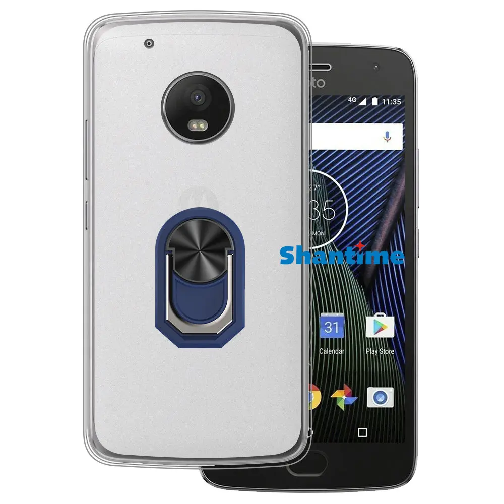 Роскошный противоударный чехол с кольцом-держателем для Motorola Moto G5 Plus мягкий