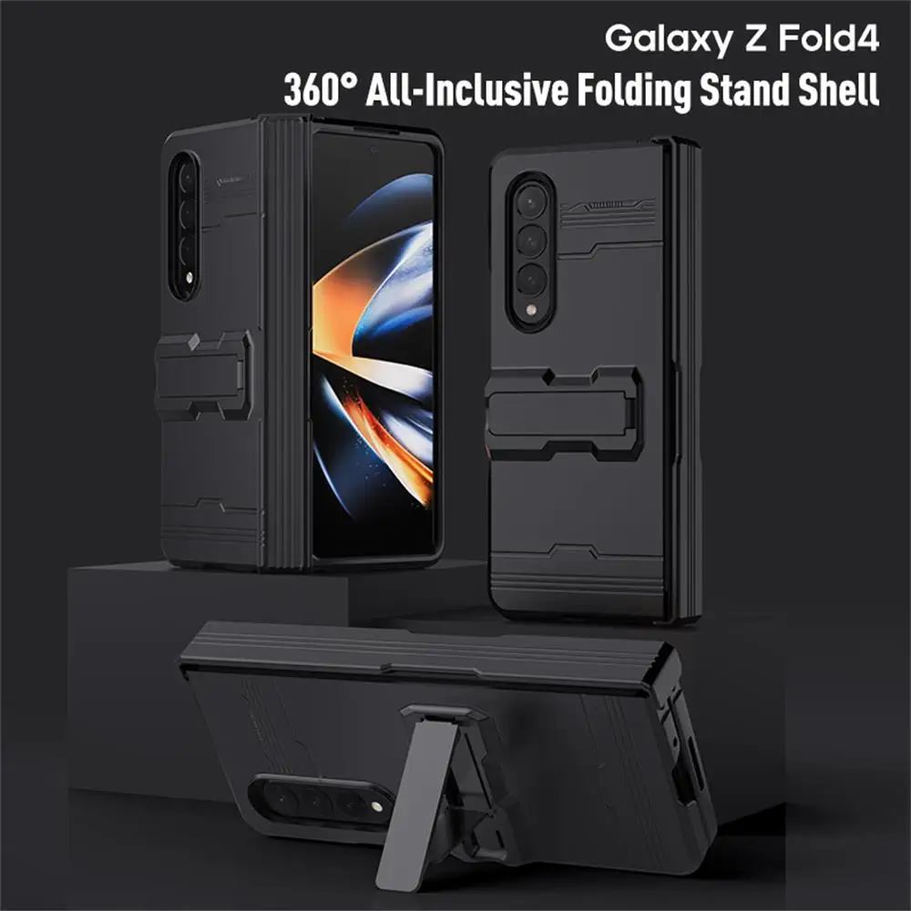 

For Samsung Galaxy Z Fold 4 Case Luxury All-Inclusive Folding Hinged Bracket Holder Protective Hard Cover For Galaxy ZFold4 Case