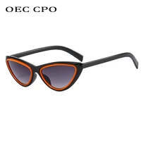 oec cpo vintage cat eye sunglasses women fashion triangle sun glasses female shades uv400 goggle eyeglasses brand designer gafas