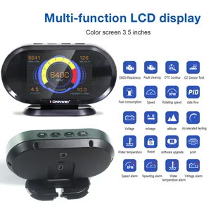 Новый Автомобильный сканер неисправностей KW206 OBD2 и головной дисплей OBD2, автомобильный диагностический сканер с 3,5 дюймовым TFT цветным экраном, 16-контактным разъемом