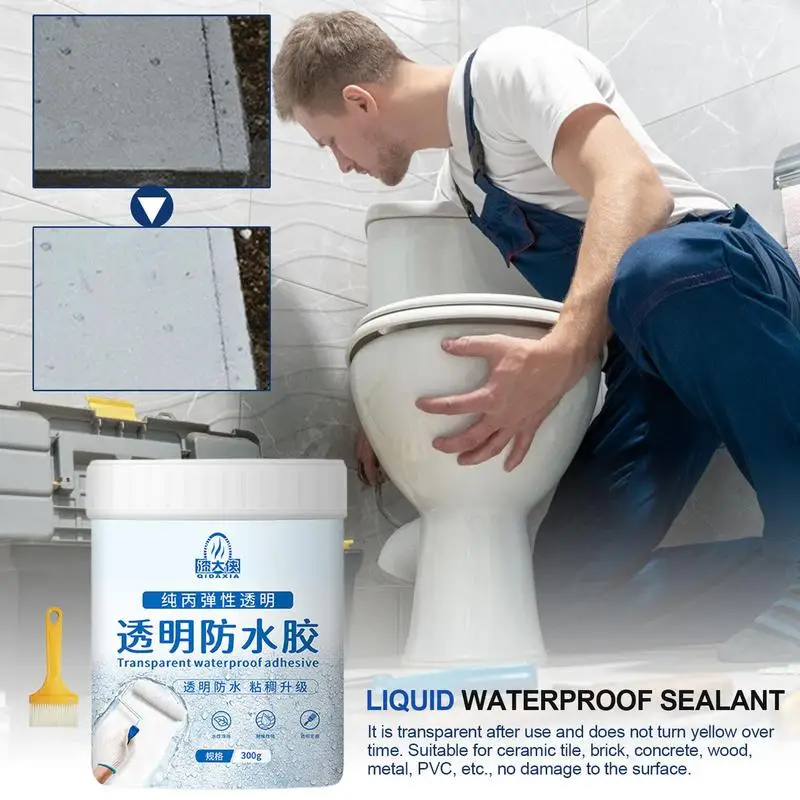 Прозрачный водонепроницаемый клейкий герметик для покрытия 300 г прозрачный
