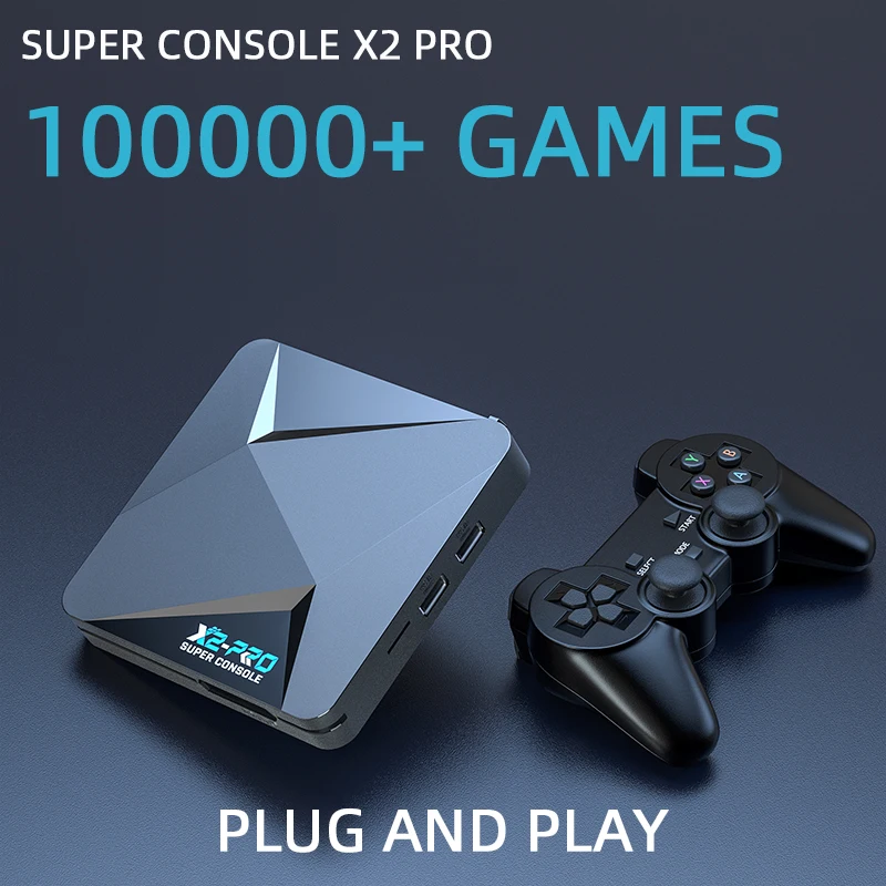 KinHank Super Console X2 Pro 4K Portable Video Game Consoles 100000 Retro Games 70 Emulator For PSP/PS1/Sega Saturn