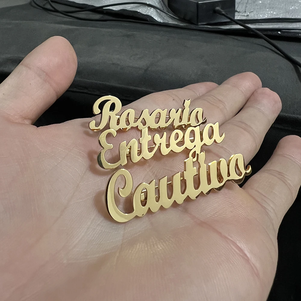 Брошь с именем на заказ плетеная брошь надписью платье булавка лацкан подарок