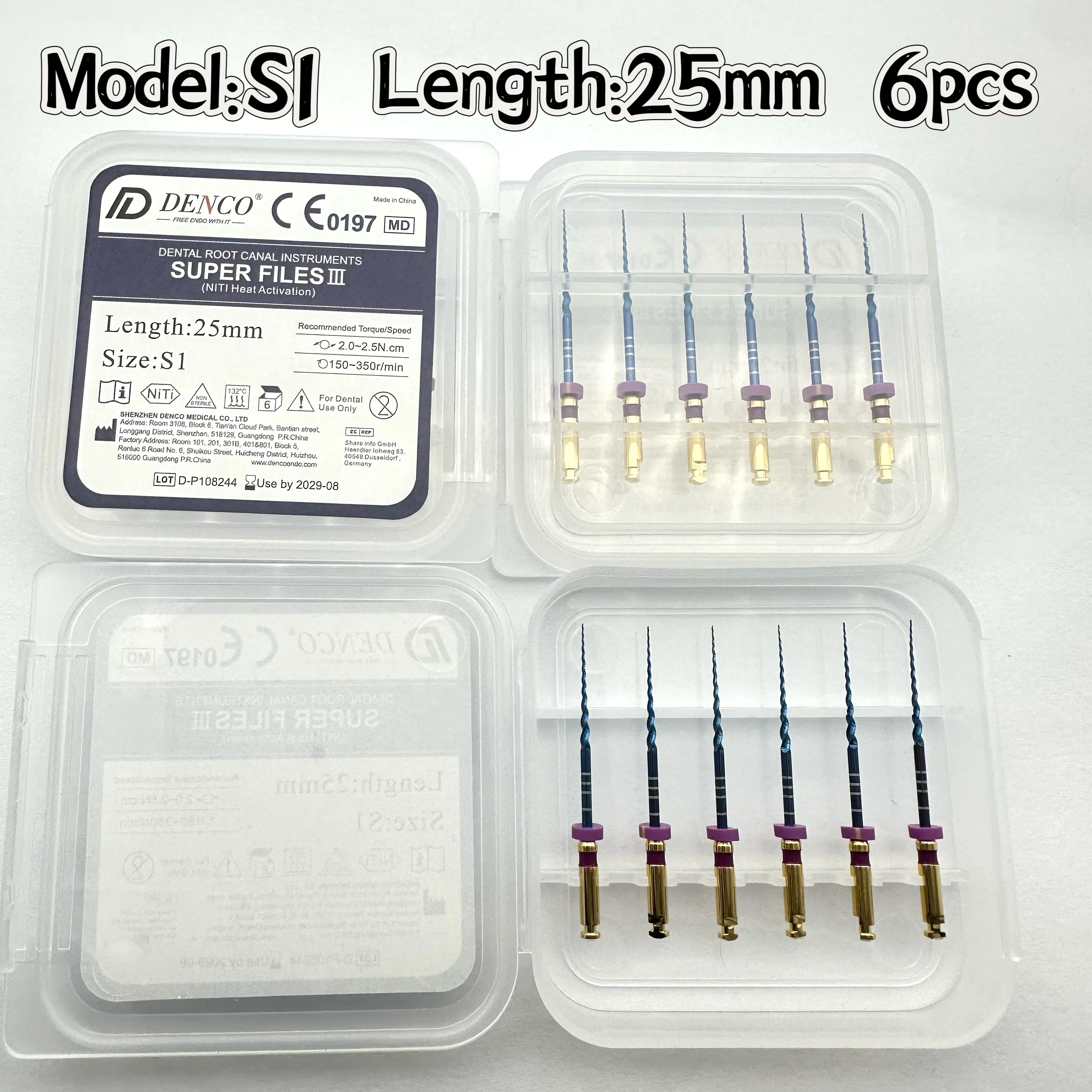 Фото DENCO Dental Rotary Endo File Super Roots Canal SX открытые файлы эндодонтический инструмент Niti Memory Engine Использование protaper №2