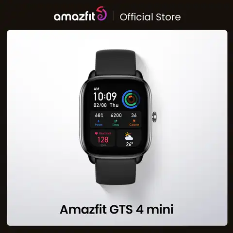 Смарт-часы Amazfit GTS 4 Mini с поддержкой Alexa и встроенным пульсометром, 120 режимов работы