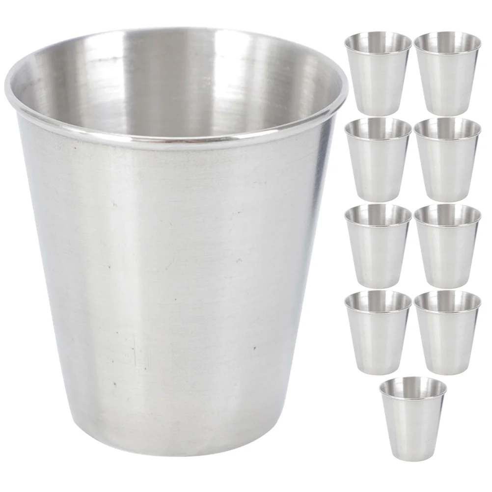 

Metal Cup Cups Shot Stainless Steel Glasses Drinking Camping Beer Pint Whiskey Tumbler Drinkliquor Tumblersshooters Vessel Water