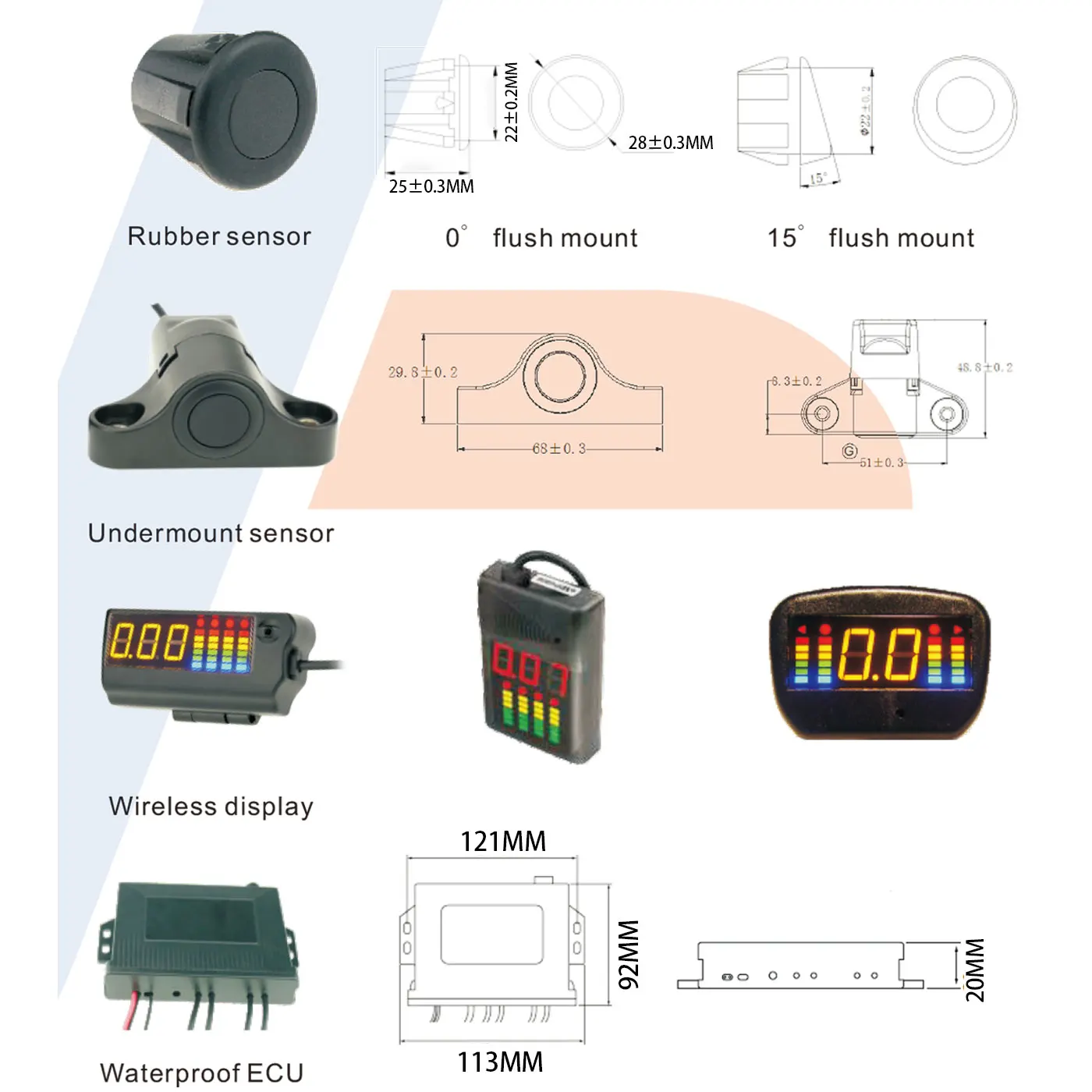2020 Бестселлер OEM Высокое качество 24 В PDC парктроник ультразвуковой обратный