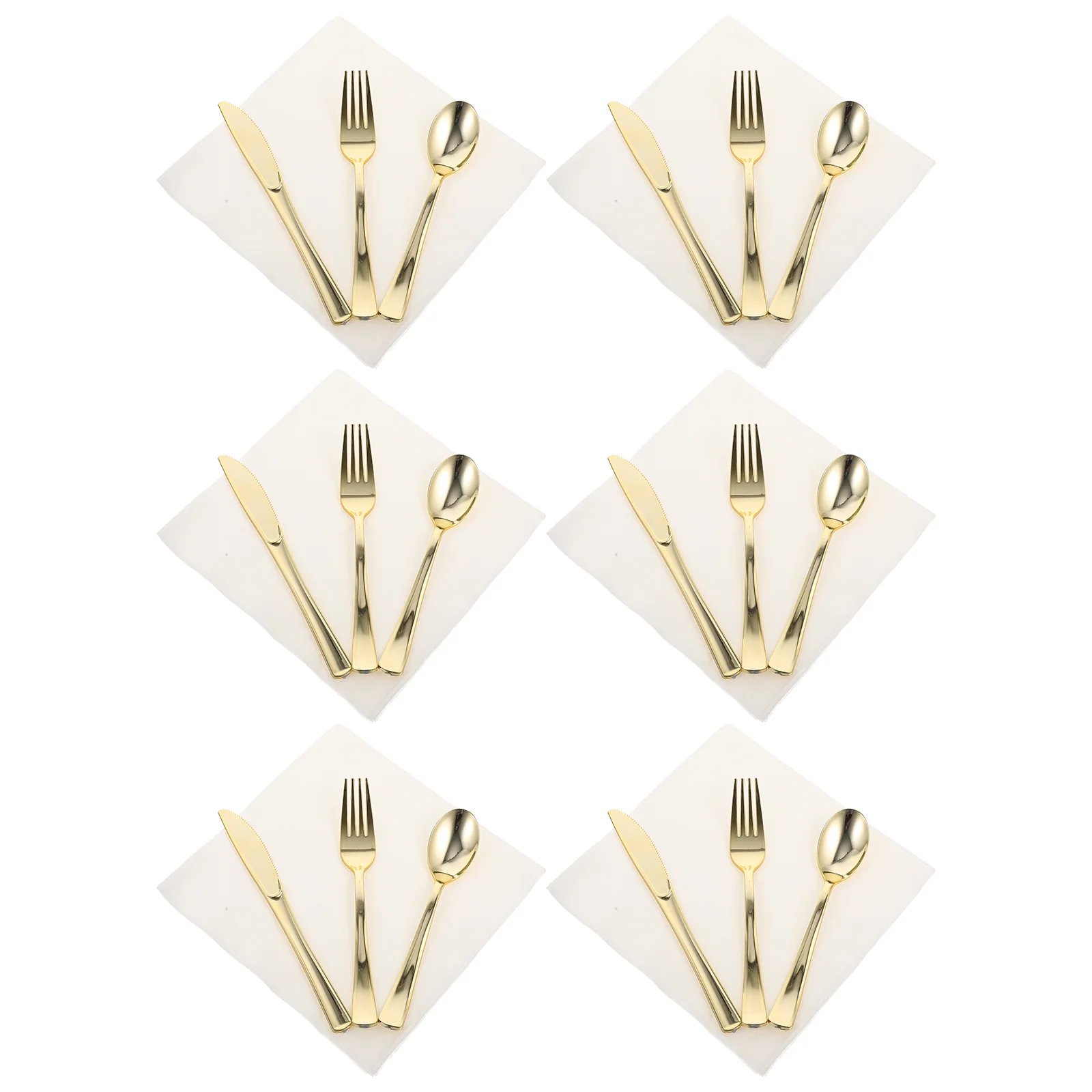 

Set Cutlery Kit Flatware Disposable Fork Party Utensils Spoongold Tablewarepre Rolled Napkinkitchen Steak Dinner