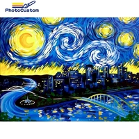 photocustom sky diy paint by numbers landscape kits acrylic hand painted on canvas painting pictures for wall art 50x65cm