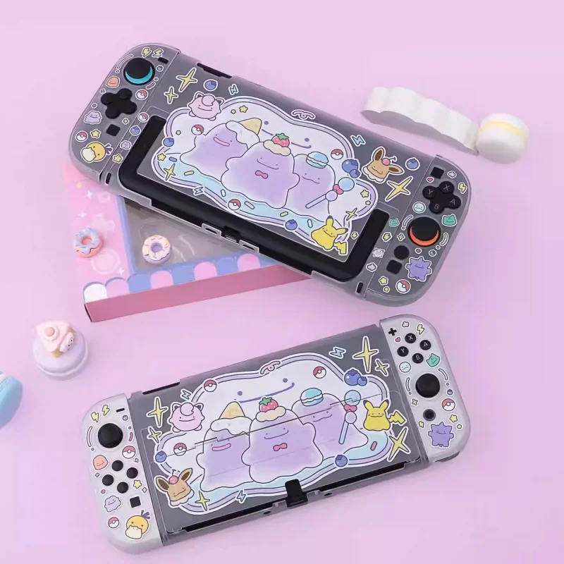 Фото Защитный чехол Cartoon Ditto для Switch Oled Ns Switch2, полупрозрачный жесткий корпус, игровая аниме-периферия №5