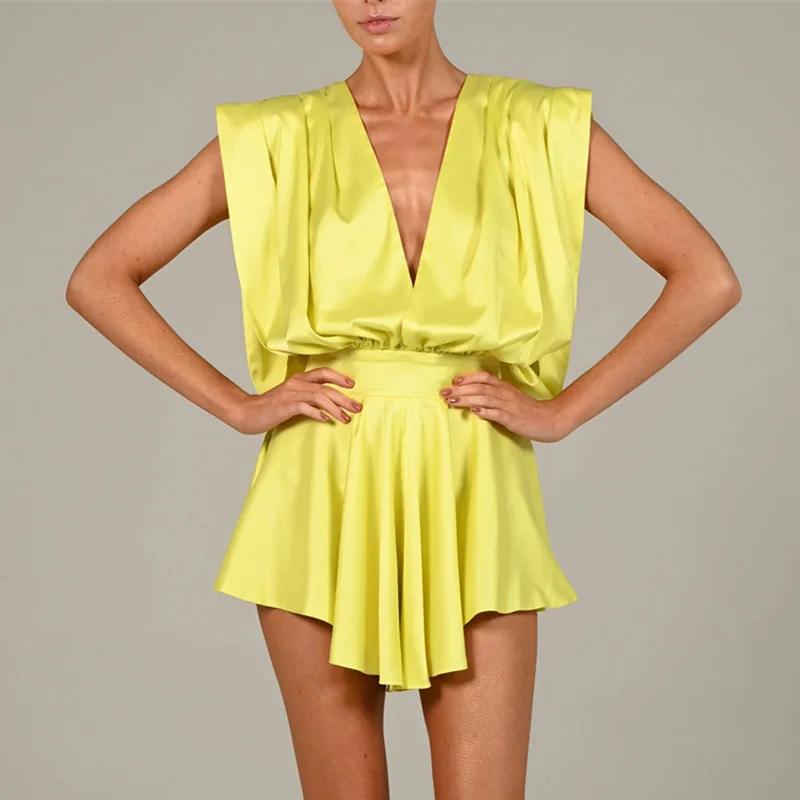 Sexy Women'S Loose New Design Strappy Backless Layered Jumpsuit