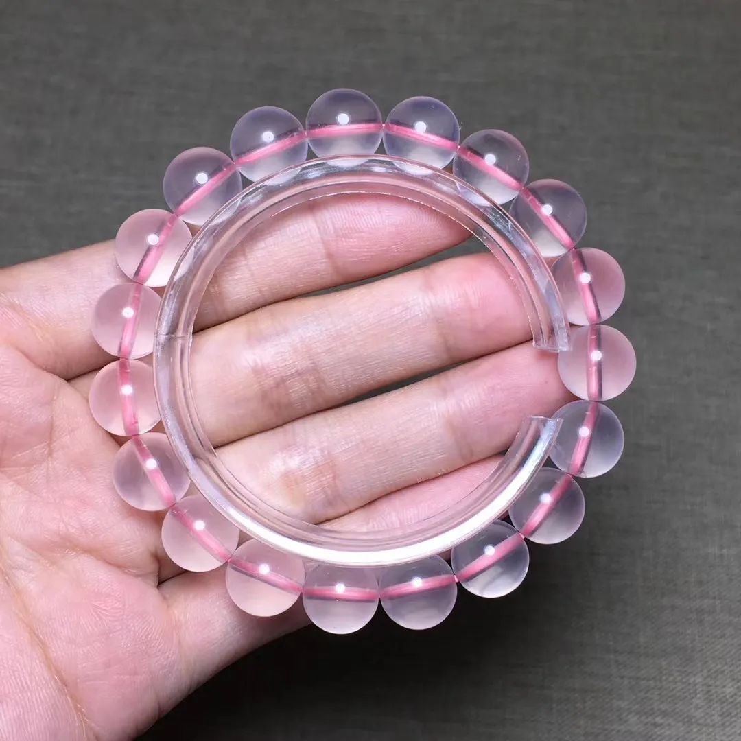 

10mm Natural Pink Rose Quartz Bracelet For Woman Lady Men Beauty Healing Gift Crystal Star Light Beads Strands Jewelry AAAAA
