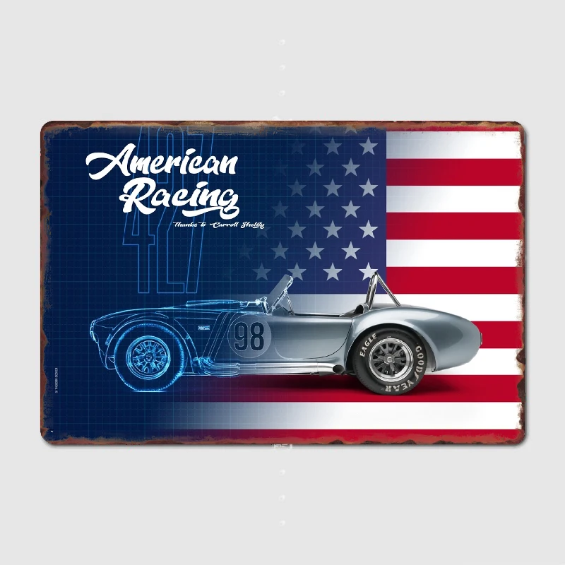 

24 Hours Le Mans 1966 Cobra Outline Fading Poster Metal Plaque Wall Pub Home Wall Plaque Custom Tin Sign Posters Room Decor