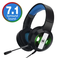 professional gaming headset with microphone game headphones with deep bass for computer pc gamer 7 1 usb channel surround sound