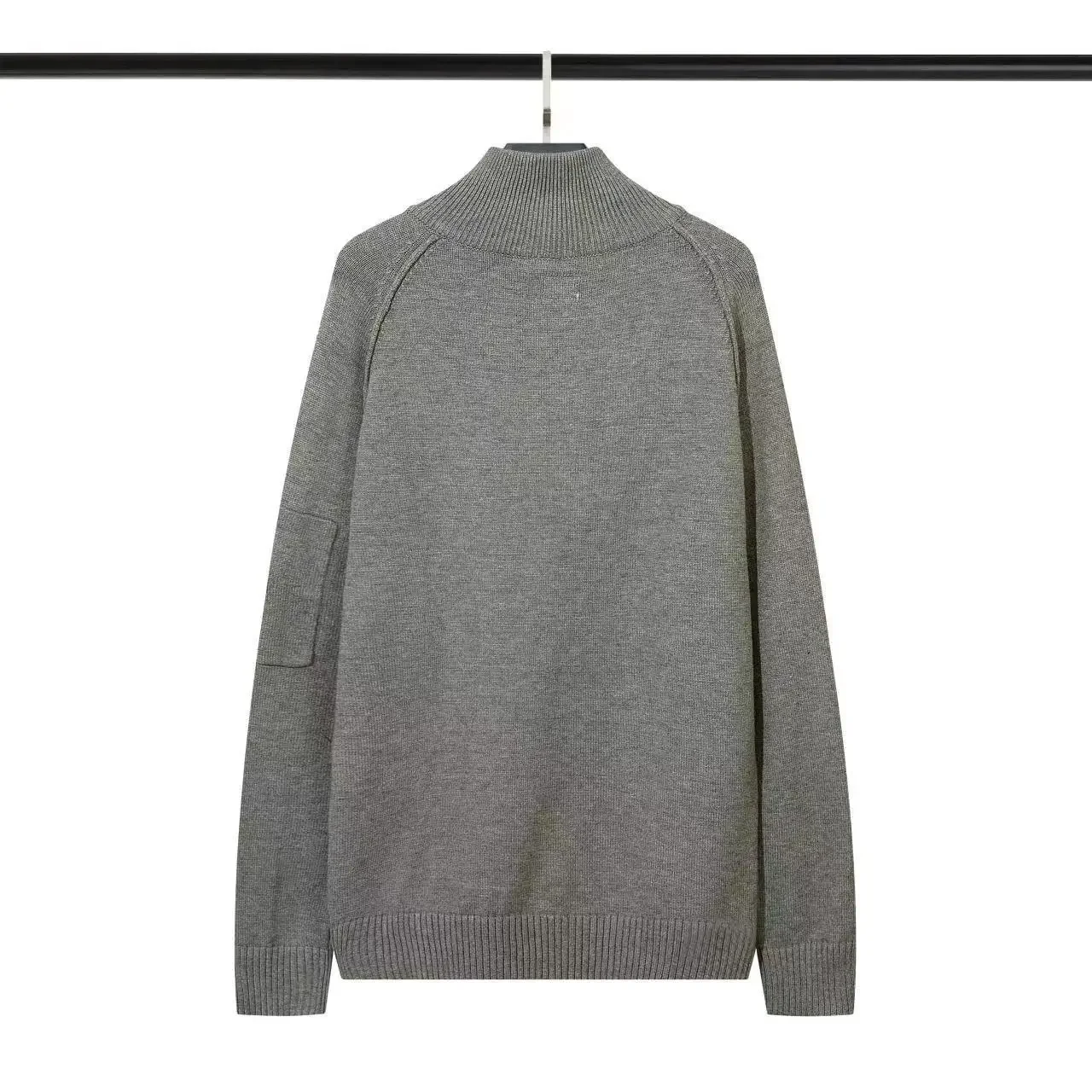 CP вязаный топ осенне-зимняя коллекция пуловер с воротником-стойкой и полумолнией