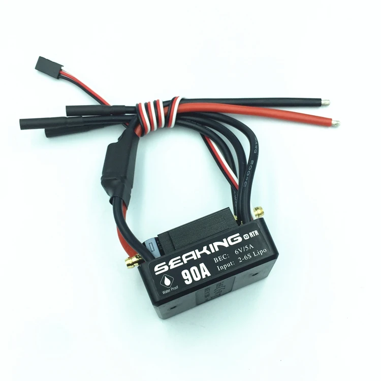 

Hobbywing SeaKing V3 Waterproof 90A RTR Lipo Speed Controller 6V/5A BEC 2-6S Brushless ESC for RC Racing Boat