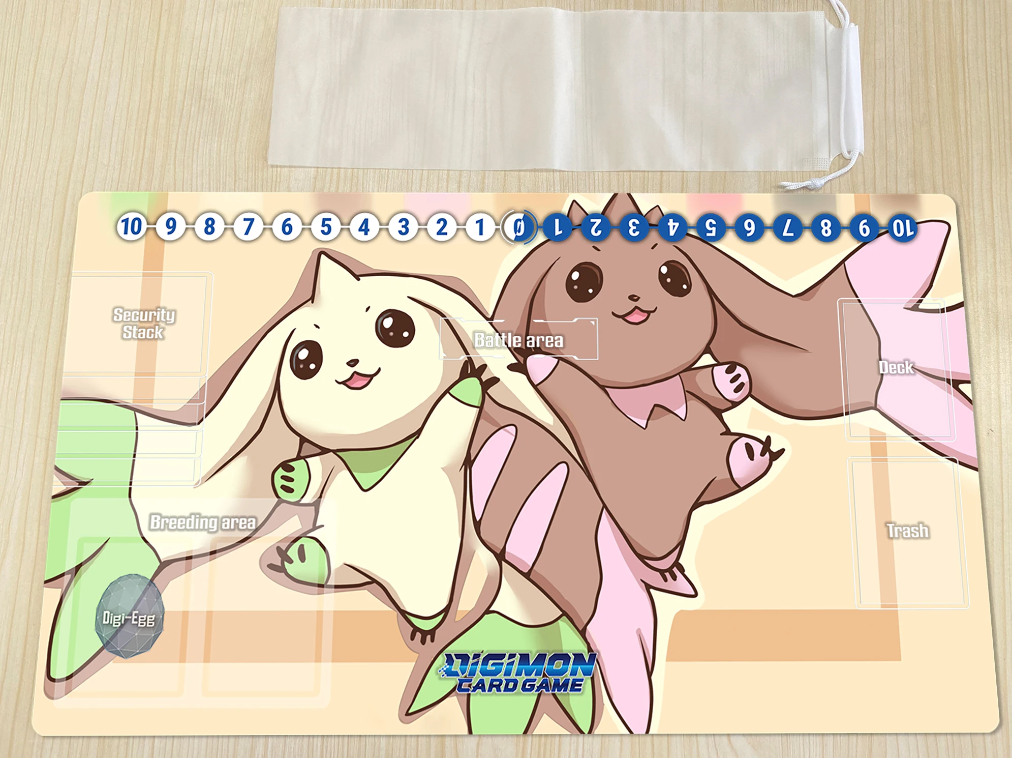 

Digimon Playmat Terriermon Lopmon Board Game Duel Mat DTCG CCG Trading Card Game Mat Custom Anime Mouse Pad Rubber & Free Bag