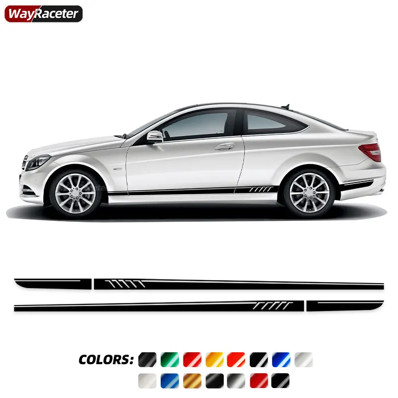 2 Pcs Door Side Stripes Stickers Edition 507 Style Decal For Mercedes Benz W204 C63 AMG S204 Estate C Class Coupe C180 |
