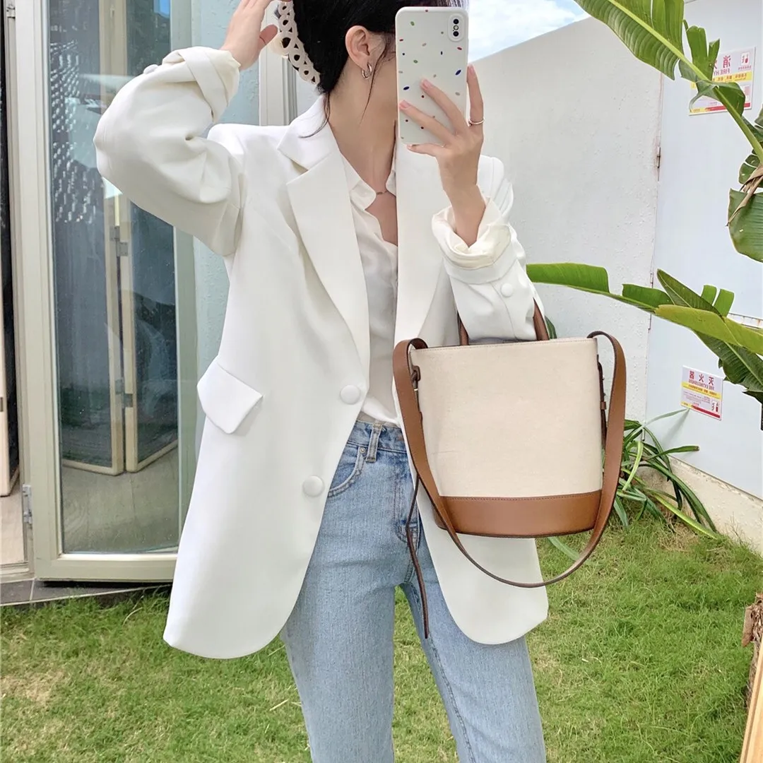 Spring Women Jacket Womans Clothing Polyester Cotton Solid Non Strech Long Sleeve Traf Office Lady Colors Blazers New Outerwear