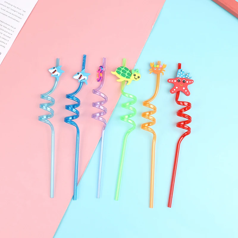 

8PCS Under the Sea Party Favors Sea Animal Drinking Straws Goodie Gifts for Kids Ocean Shark Themed Birthday Party Supplies