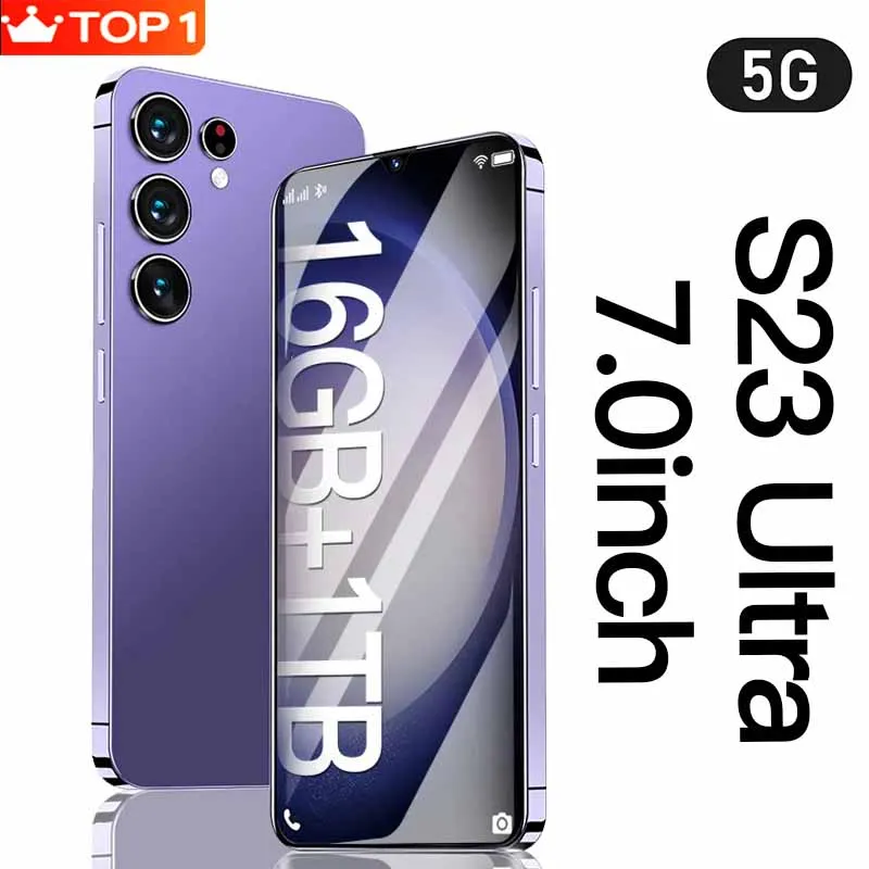 

New Original S23 Ultra 7.0 Inch Smartphone 5G Mobile Phones 48MP+72MP Fingerprint ID Dual Sim 16G+1TB Cell Phone Global Version